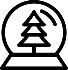Christmas Snow Globe With Tree Inside Silhouette Svg Vector, Free Vectors File
